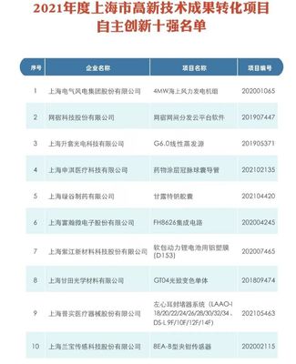 上海高新技术成果转化年度榜单揭晓，财政专项资金项目申报管理平台助推创新发展